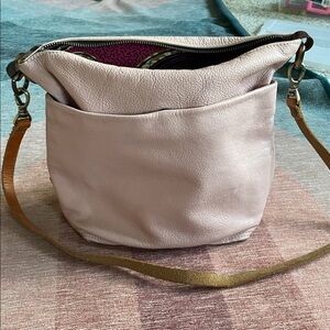 Genuine Leather Blush Pale Pink Hobo Shoulder Bag